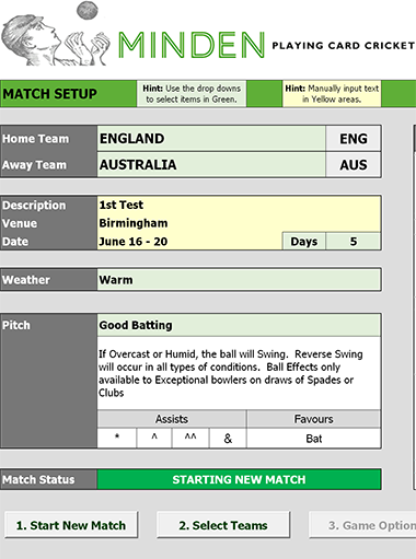 Minden Cricket Excel Assistant