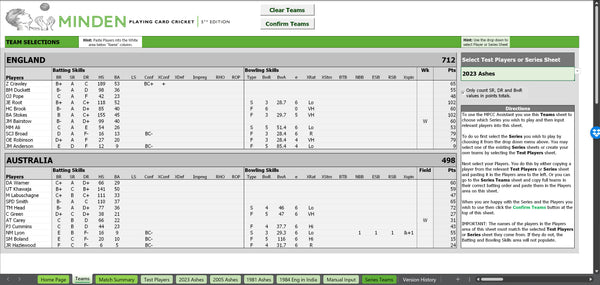 Minden Cricket Excel Assistant